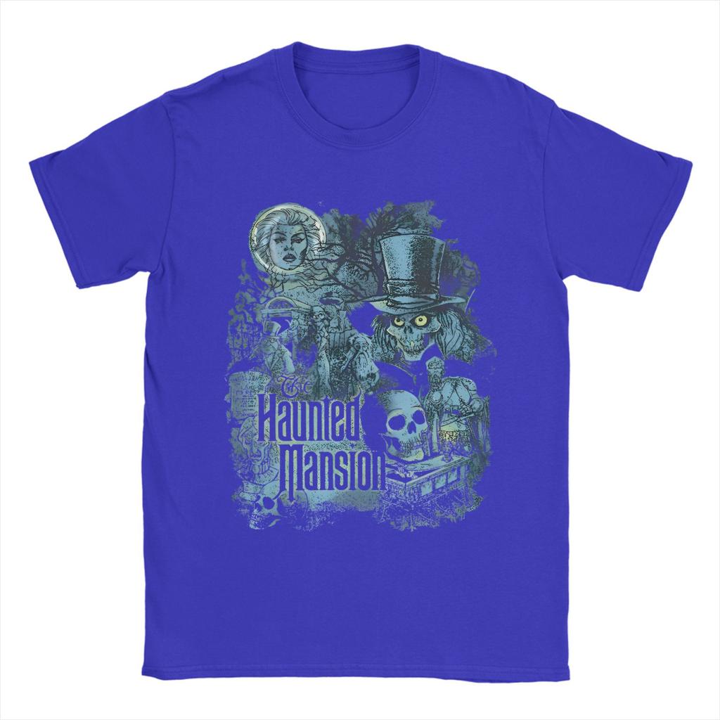 Men's The Haunted Mansion Scary Halloween T Shirt Spooky Season Pure Cotton Clothing Funny Short Sleeve Round Neck Tees T-Shirts
