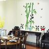 1/2pcs Cute Cartoon Panda Bamboo Wall Stickers Removable Animal Wall Decals for Living Room Staircase and Home Wall Decoration