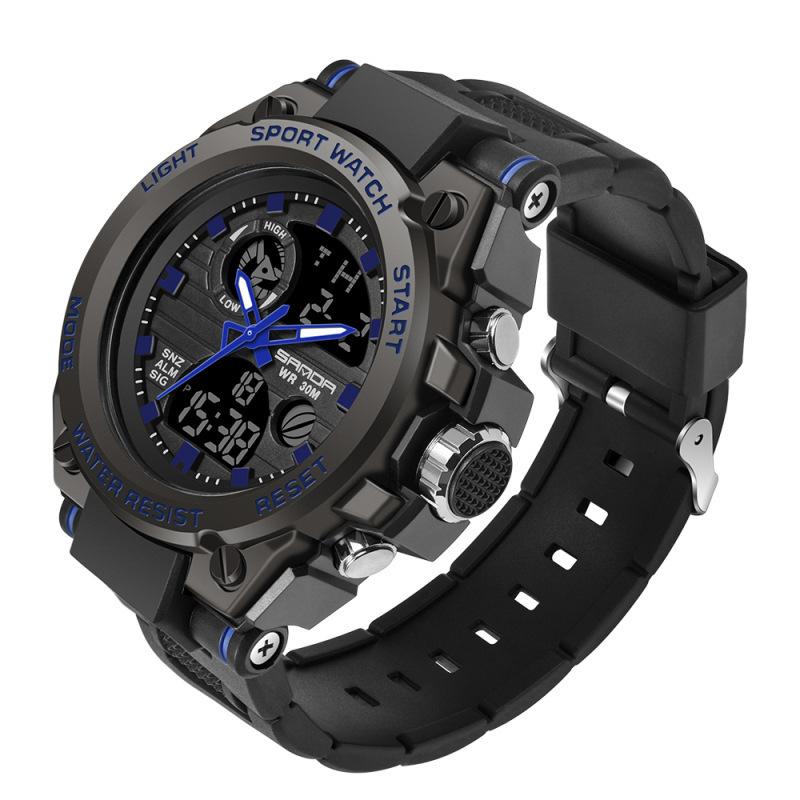 Sanda Large Dial 739 Male Student Fashion Multifunctional Double Display Waterproof Electronic Watch