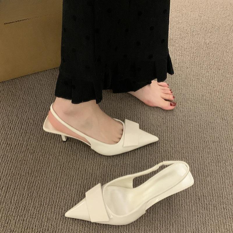 Fashion 2025 Summer Women's Shoes High Heel Women Sandals Fashion Pointed Toe Singbacks Shoes Design Style Banquet Party Sandalias Shoes