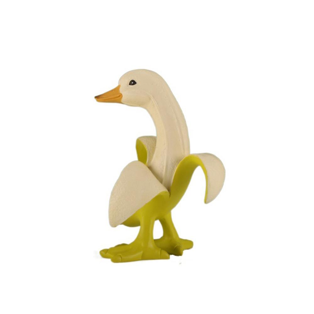 Cute Banana Duck Figurines Resin Animal Ornaments Fashion Cartoon Banana Duck  Birthday Gift