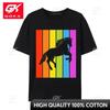 Cute Rainbow Horse Jumping Equestrian Image Casual Europe Tops Shirt Latest Cotton Tops Shirts Unisexs Unisex Tshirt Printed On