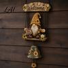 Gnomo da Giardino Rustico Campanello Campanello Gnomi Grandi Benvenuti Campanello a Sospensione Decorazione Fantasiosa per Portico Anteriore Patio Recinzione Casa di Campagna Regalo Mamma Nonna Campagna