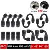 Black 4 PCS Hose End Fitting Swivel Adapter 0 45 90 180 Degree AN4 AN6 AN8 AN10 Aluminium Alloy Hose End Fitting Swivel Adapter