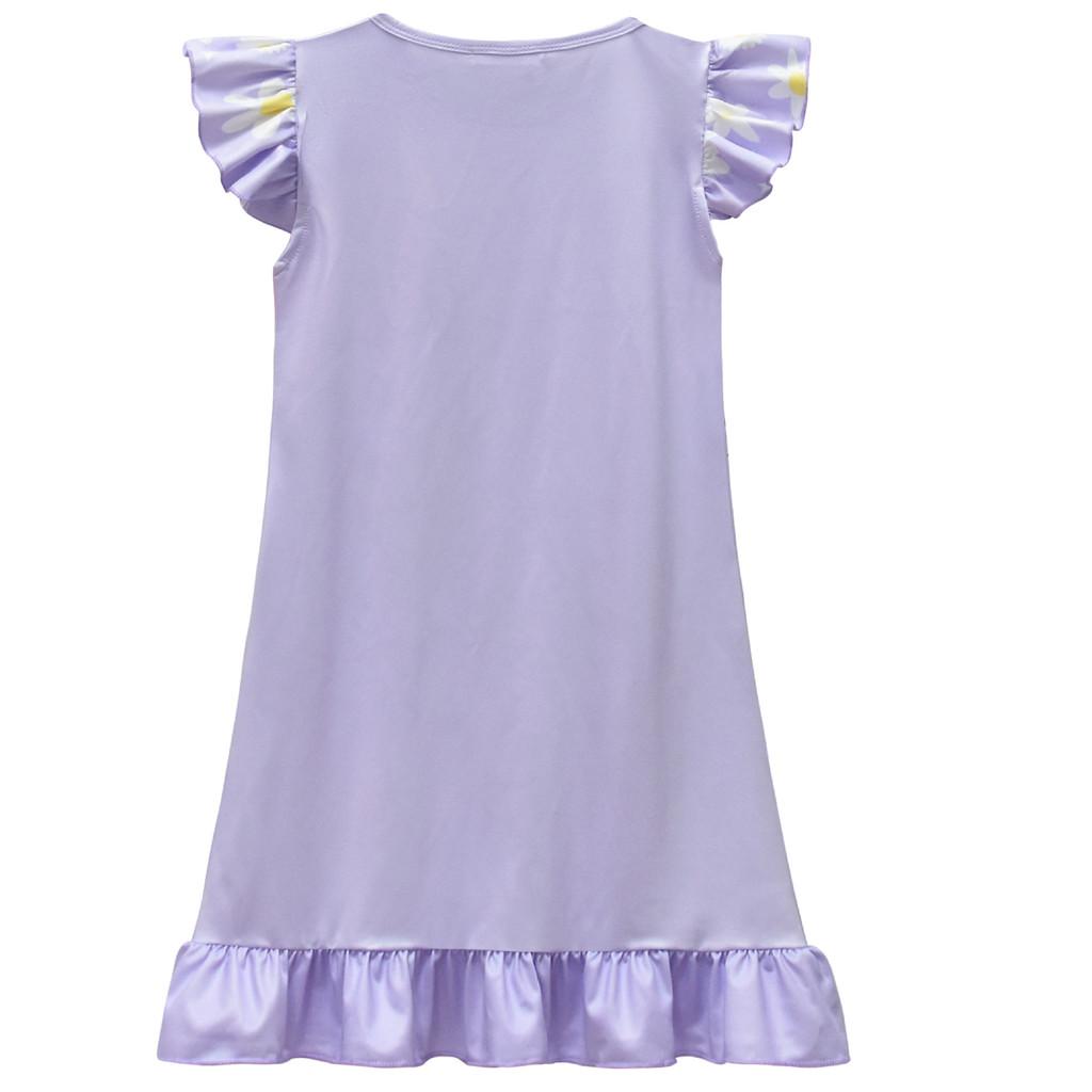 82603 Kids Girls Six Seven Brainrot 67 Print Casual Dress