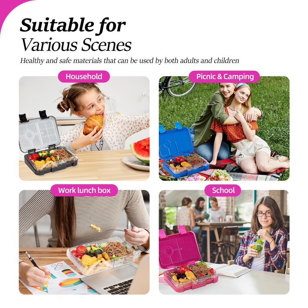Portable Sealed Lunch Box Student Bento Box Microwave Available Heating School Office Staff Fruit Food Containers Forks Spoons