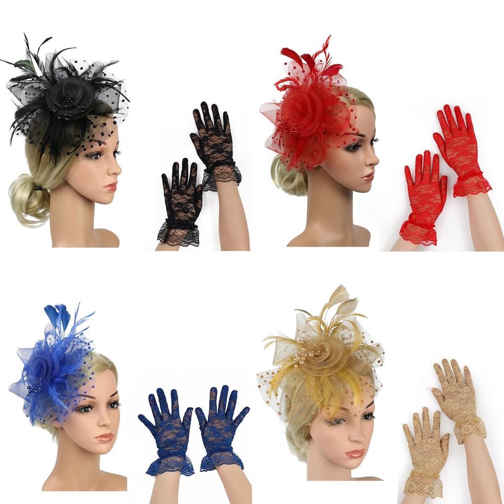 Wedding Fascinator Hat Mesh Flower Tea Party Headband Vintage Alice Headband Clip  for Women Girls