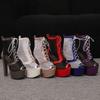 Women's high-heeled sandals sexy European and American style waterproof table thick heel large size hollow fish mouth shoes