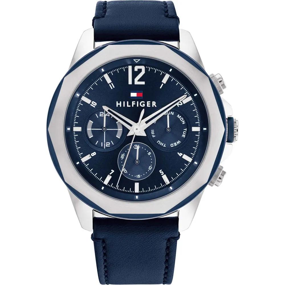 Tommy Hilfiger Men s Multifunction Watch Blue Dial Leather Strap 1792063 синий