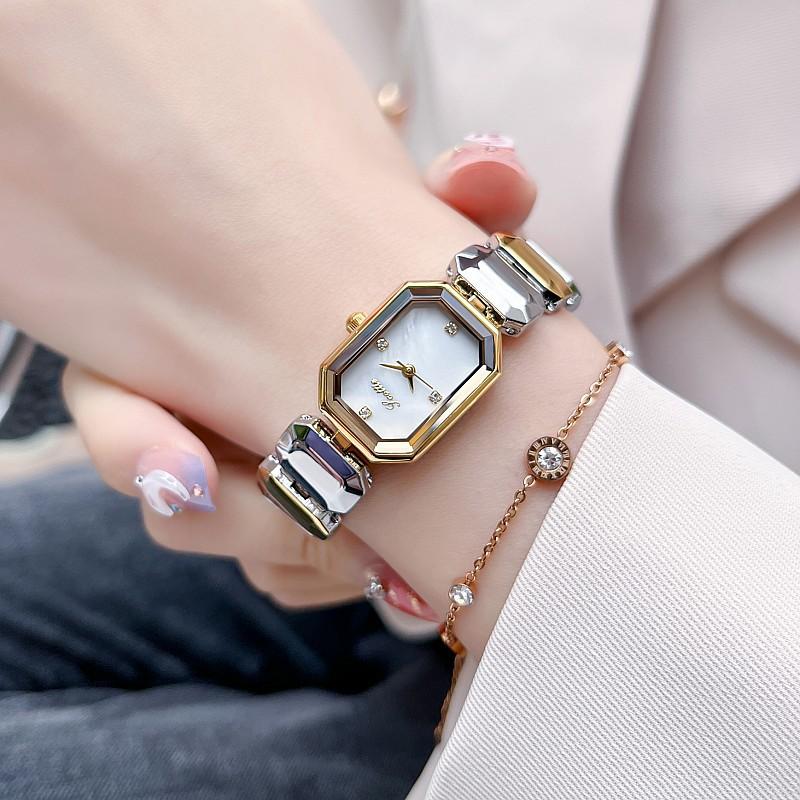 Fashion Ladies Watch Square Dial Watch Femininity Metal Strap Personalized Watch