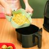 1PC Air Fryer Double Ear Silicone Baking Tray Square Thickened Heat Resistant Silicone Insulation Mat Air Fryer Stereo Tray
