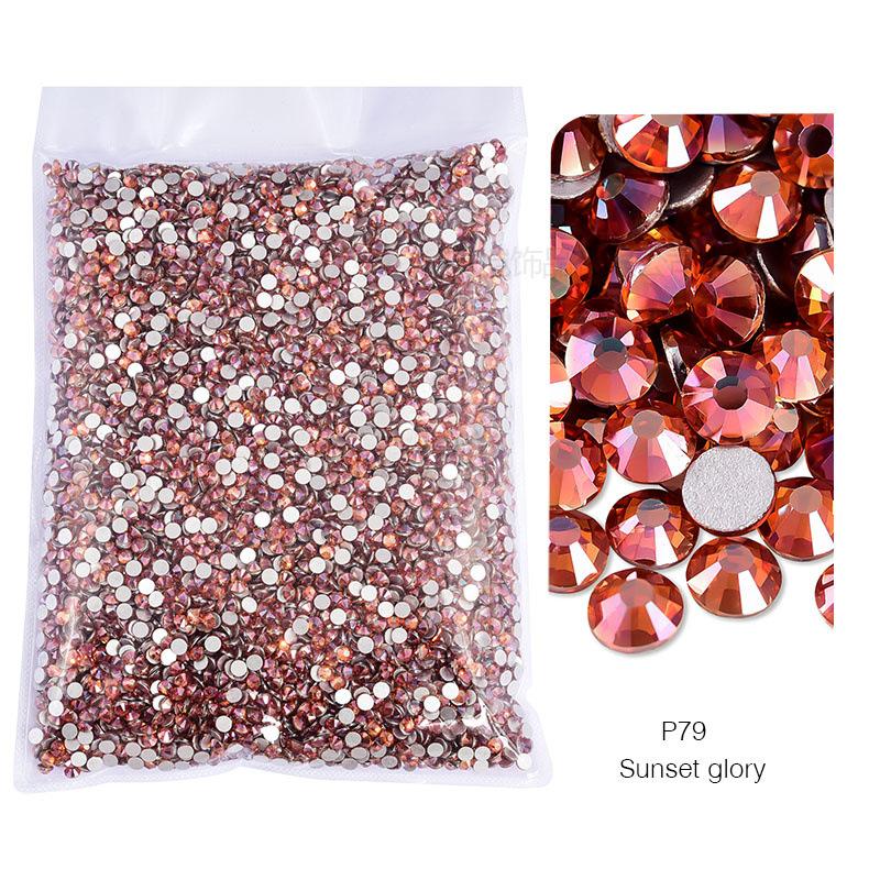 P72-180 Glass Nail Art Large Bag Flat Bottom Diamond, Silver Plated Diy Diamond Jewelry Accessories Mobile Phone Case Rhinestone Accessories