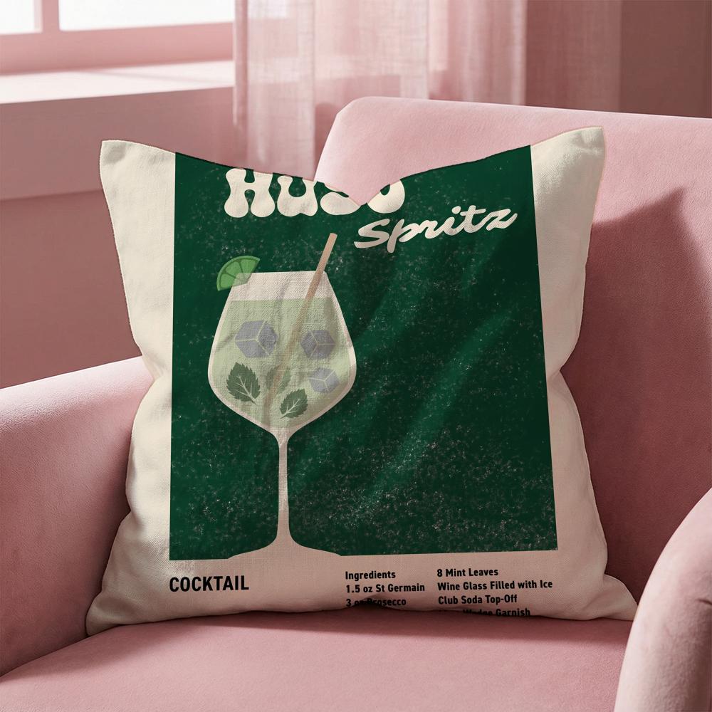 

Hugo Spritz Cocktail Cushion Cover Multi-Scene Pillow Cover for Home & Car - Reversible, Soft & Durable for Daily Use 30cmx30cm