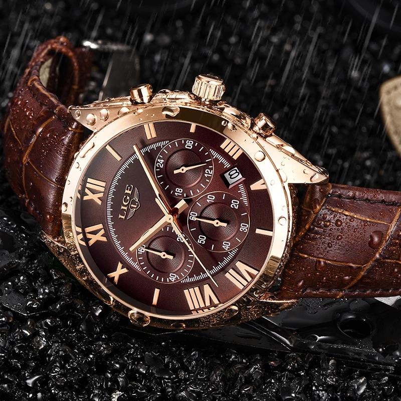 Buy LIGE Watches Men Top Brand Luxury Waterproof 24 Hours Date Quartz