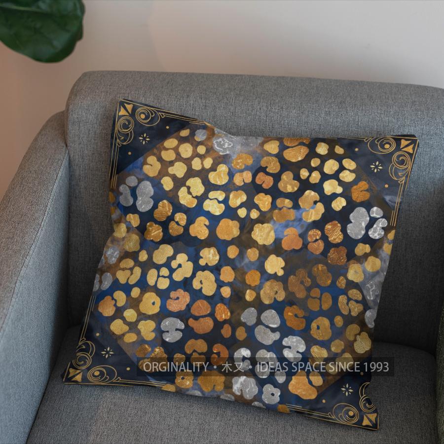2D Leopard Print Pillow Cover With Ornate Border Pattern Cushion Cover Suitable For Sofa Bedroom Car Pillow Cover