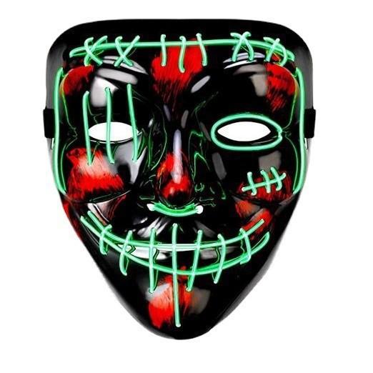 Spot Halloween Glowing Grimace Mask LED Mask Scary Douyin Carnival Mask Handmade