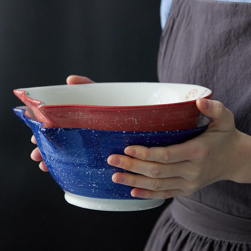 8 Inch Cartoon Kitty Bowl Ceramic Noodle Bowl Large Ramen Bowl Chinese Restaurant Dinnerware Maneki Neko Cat Soup Salad Bowl