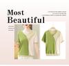 Ice Silk V-neck Summer T-shirt for Mothers and Elderly Women - Loose, Short-sleeved Knit Top