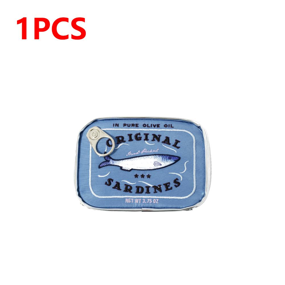 Cute Cosmetic Bag Sardines Cans Shape Funny Bag Creative Portable Toiletry Bag Fashion Zipper Multi-function Soft Makeup Bags