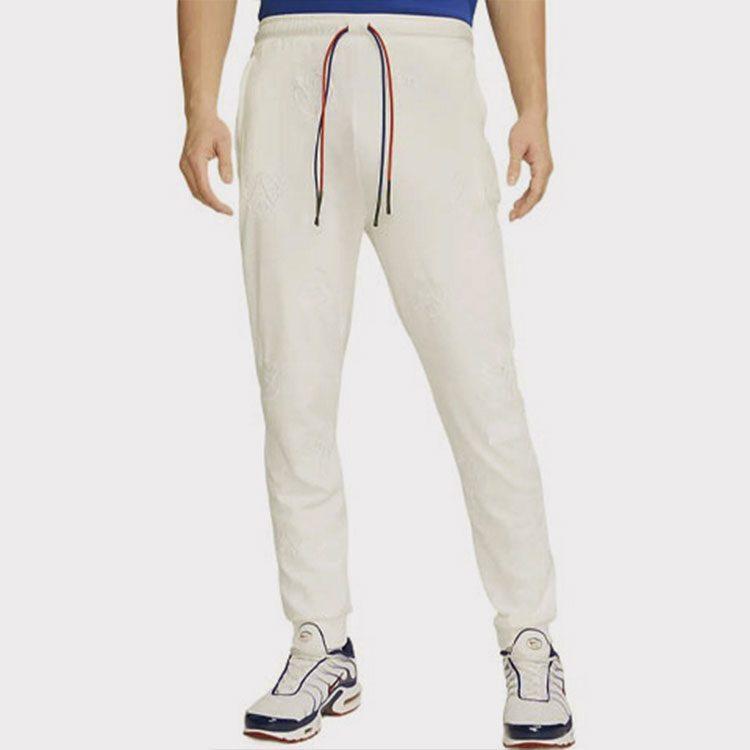 Nike Knitted Sweatpants Men's White Moderate Cuffed Pants DX5691-133