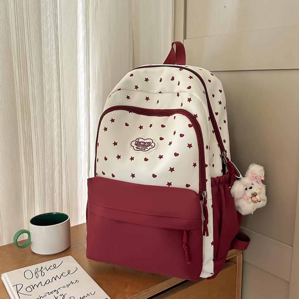 Schoolbag New High-value Japanese Schoolbag Ins Niche Sweet and Cute Star Backpack Junior High School Students Lightweight Backpack