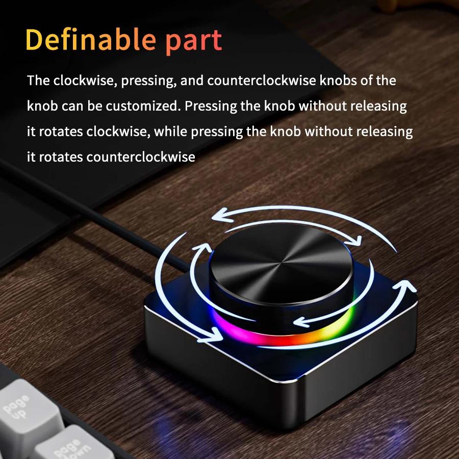 USB ovladač hlasitosti Multimediální otočný ovladač Klávesnice s drátovým/Bluetooth/2.4G připojením Mini klávesnice PC počítač Reproduktor Zvukový ovladač hlasitosti pro Win/Mac