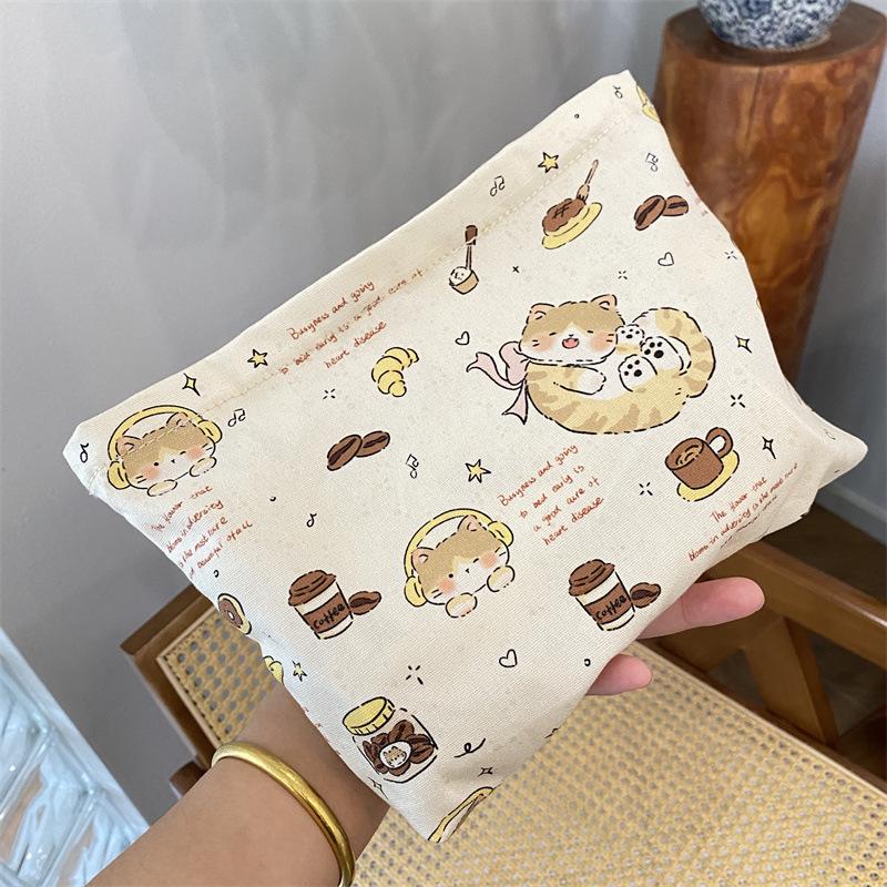 Çizgi Film Kanvas Çanta Anime Kozmetik Çantası Seyahat Portföy Çantası Makyaj Çantası Taşınabilir Düzenleyici El Çantası