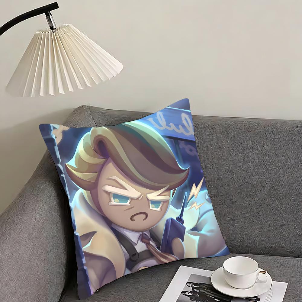 CCookie RunN Kingdom Cartoon Cushion Cover Pillowcase Ultra Soft Skin Friendly Fabric Cloud Like Comfort Concealed Zipper