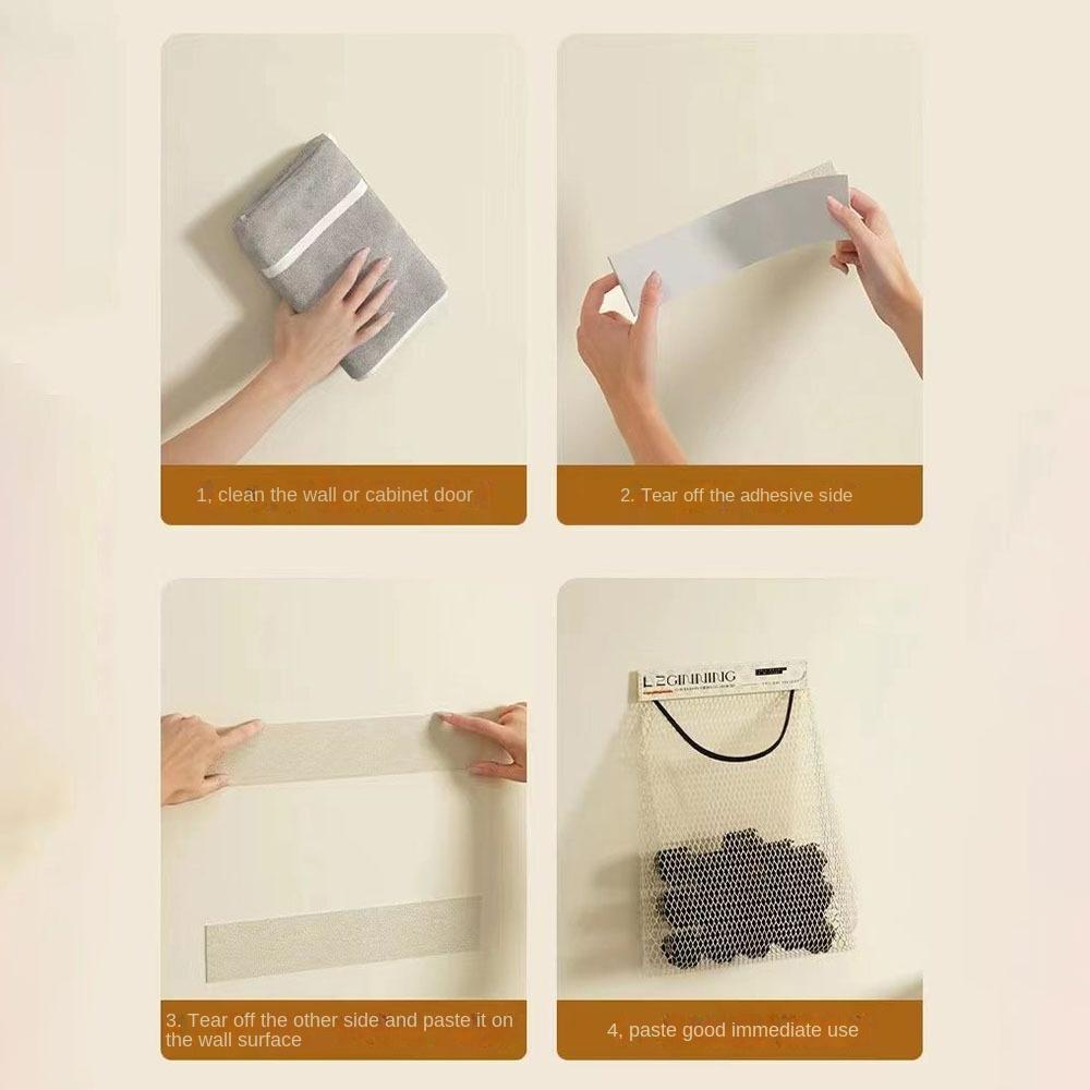 Reusable Kitchen Hanging Mesh Bag Polyester Storage Bag Kitchen Net Pocket