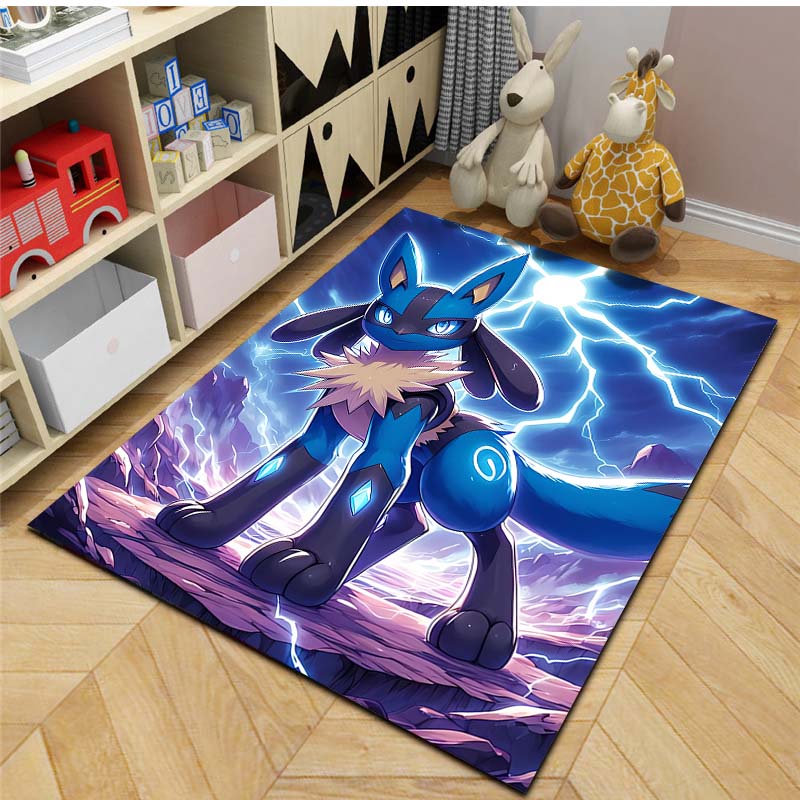 17 Styles P-Pokemon Lucario Theme Cartoon Carpets Rug for Living Room Bedroom Bedside Floor Mat Large Area Home Decor Rug Gifts