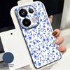 Flowers Leaves Print Case For Xiaomi 13T Redmi Note 15 Pro 4G Leather Texture Silicone Cover For Redmi Note 14 13 Pro+ 5G