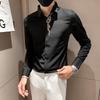 Spring Autumn Men's Long Sleeve Slim Hairstyle Versatile Personal Ins Embroidery Trendy Casual Fashion Handsome Shirt