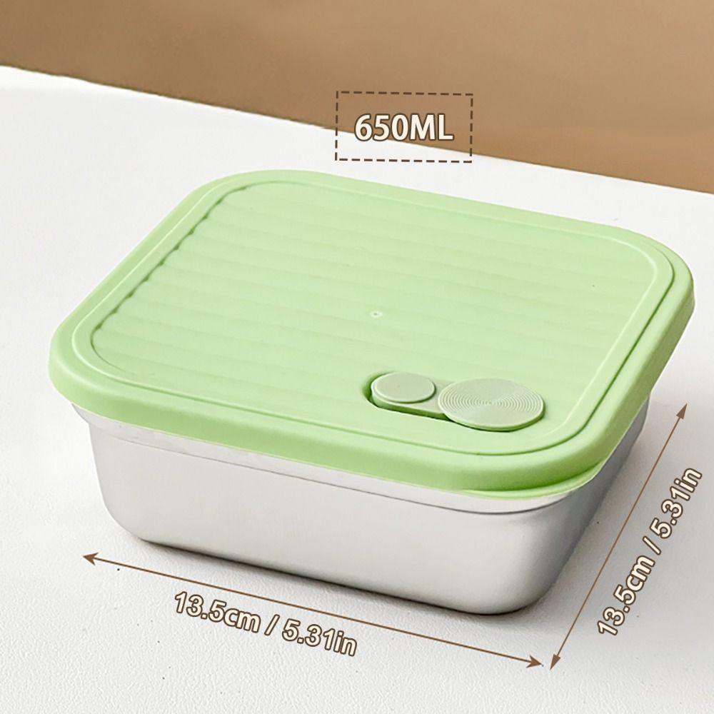 304 Stainless Steel Square Lunch Box Portable Stackable Fruit Salad Food Container with Lid Leak Proof Bento Box