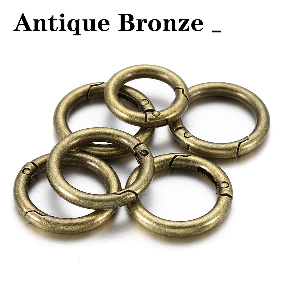 10pcs/5pcs Openable Metal Spring Clasp Ring Round Carabiner Keychain Clip Hook Buckle Bag Chain Connector for Jewelry Making DIY