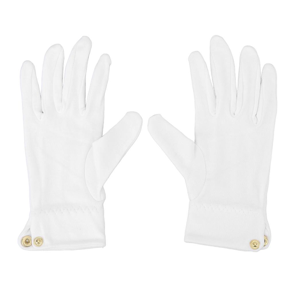 2pcs Billiard Gloves Competition Referee Gloves Professional White Gloves with Snap Cuff Polyester Cotton