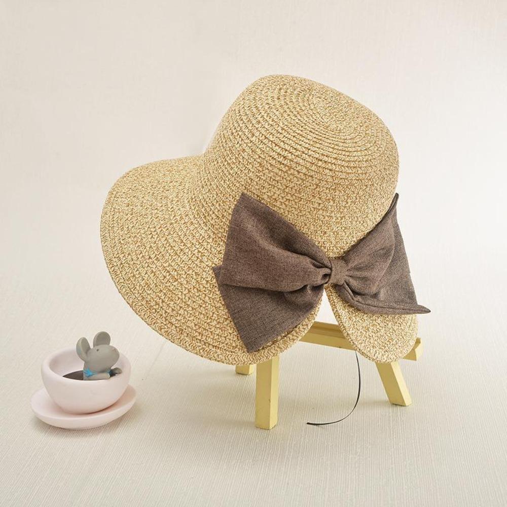 Foldable Women Sun Hat Wide Brim Women's Straw Panama Hat Summer Beach Sun Hat  For Women Outdoor