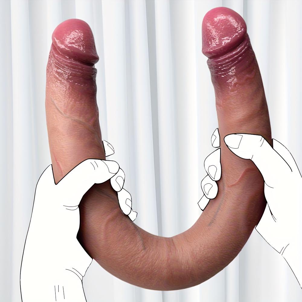 19.09" Realistic Double-Head Liquid Silicone Dildo, Flexible Adult Sex Toy, Clitoral & G-Spot Stimulator, Unisex Erotic Gift