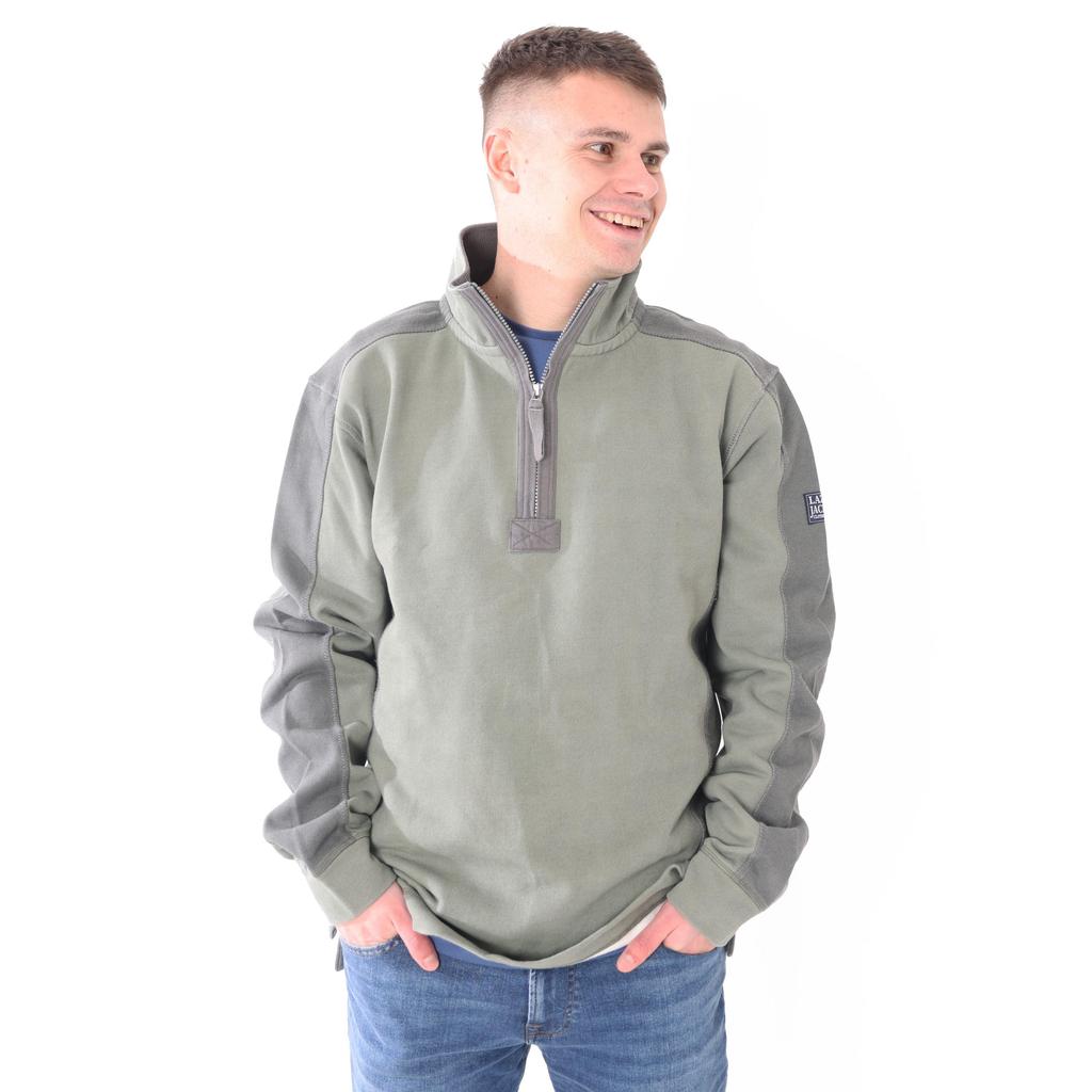 Lazy Jacks Mens Contrast Panel Pique Sweatshirt