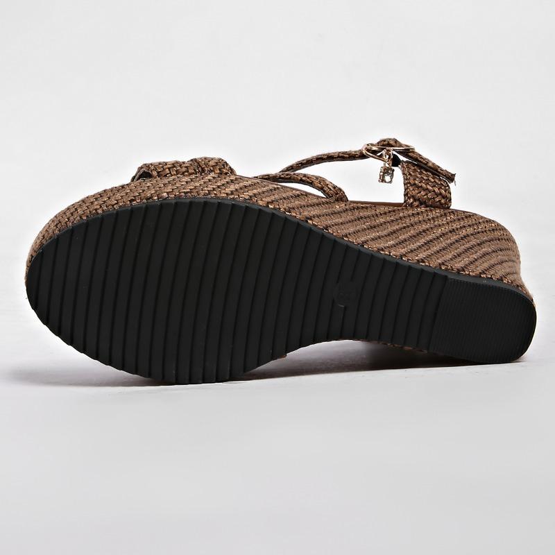 Fashion 2025 Brand Shoes Female Buckle Strap Women's Sandals Fashion Shallow New Plus Size Casual Summer Solid Best Seller Wedge Sandals