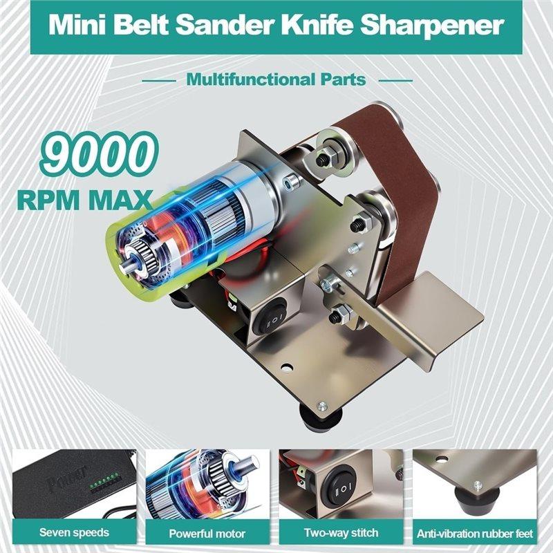 A25F-Mini Belt Sander Knifesharpener Electric, Polisher Machine For Knifemaking, Wood Metal Working US Plug