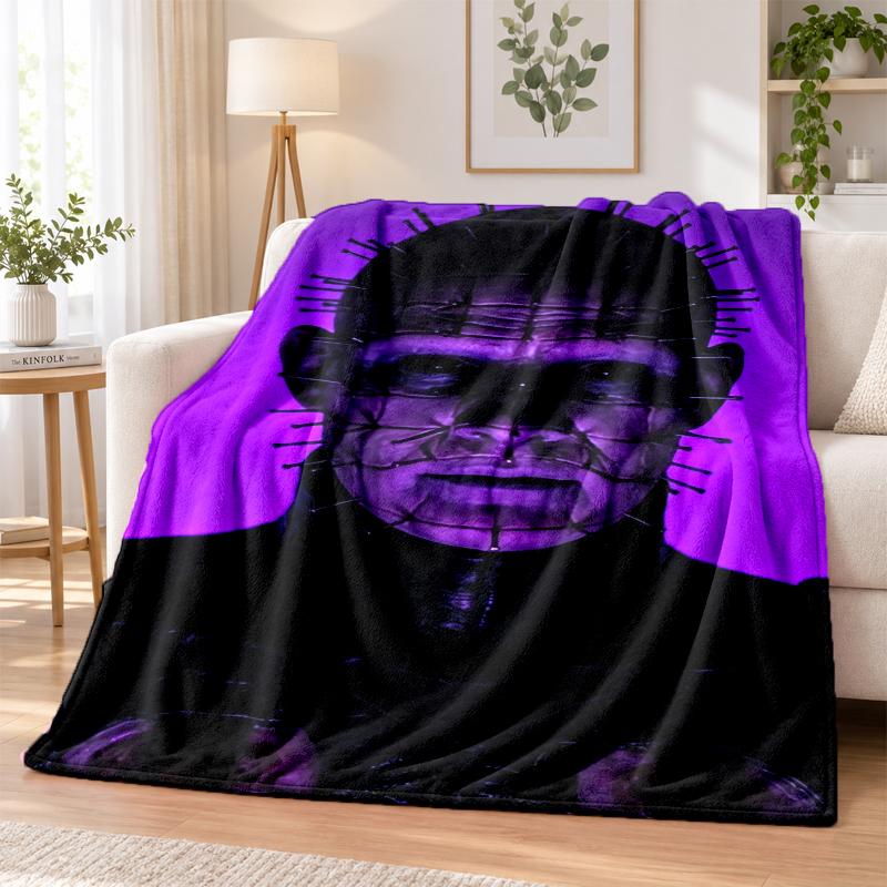 Hellraiser Pinhead Flannel Throw Blanket Soft Warm Cozy For Sofa Bed Indoor Home Bedroom Use