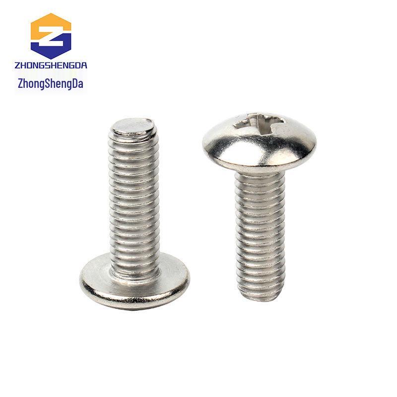 304 Stainless Steel Pan Head Phillips Machine Screw, Mushroom Head, Sizes M2-M6