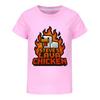 2025 Camisetas para Meninas Verão Roupas de Manga Curta Infantil Camiseta de Desenho Animado Steves Lava Frango Fantasia Roupa Infantil Manga Curta