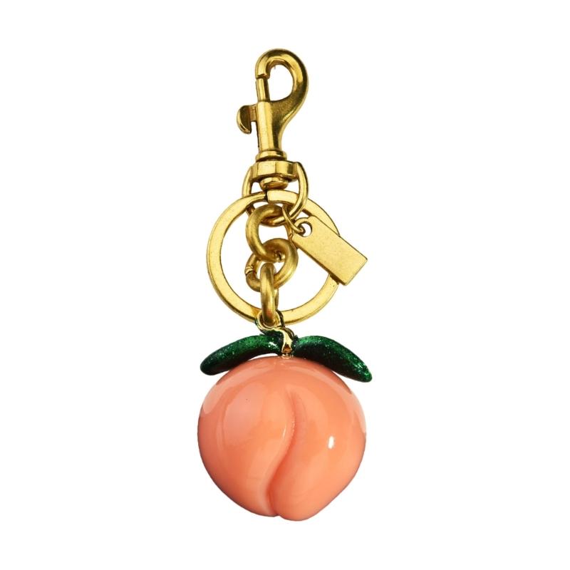 Creative Peach Design Keychain Decorative Resin Fruit Bag Pendant Decoration Stylish Key Organiser Backpack Ornament персиковый