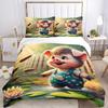 3pcs Anime Piggy Bedding Set - Includes One Quilt Cover and Two Pillowcases (No Core) - Home Decor, Festival Gift, Polyester Fabric, Cartoon