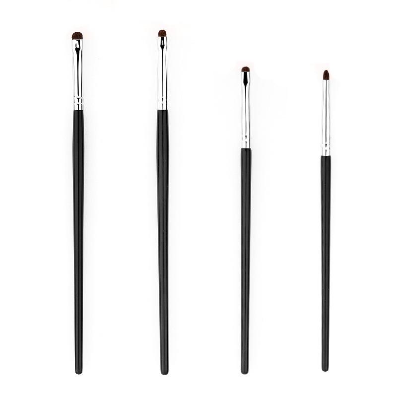Pony Hair Eyeshadow Brush Set: 4-Piece Fine Eye Makeup & Under-Eye Blending Tools