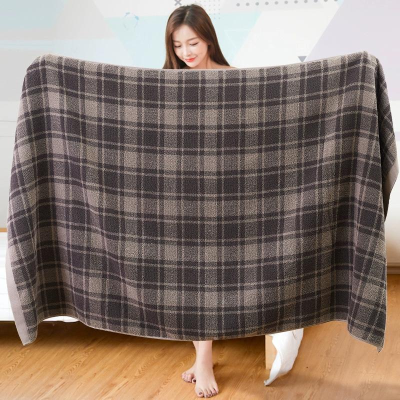 

100% Pure Cotton Bathtowel - Lattice Bath Towel and Face Towel Set, Soft Absorbs Adult Bath Towel Thick, 70 X 140cm and 34 X 73cm Bath Towel серый