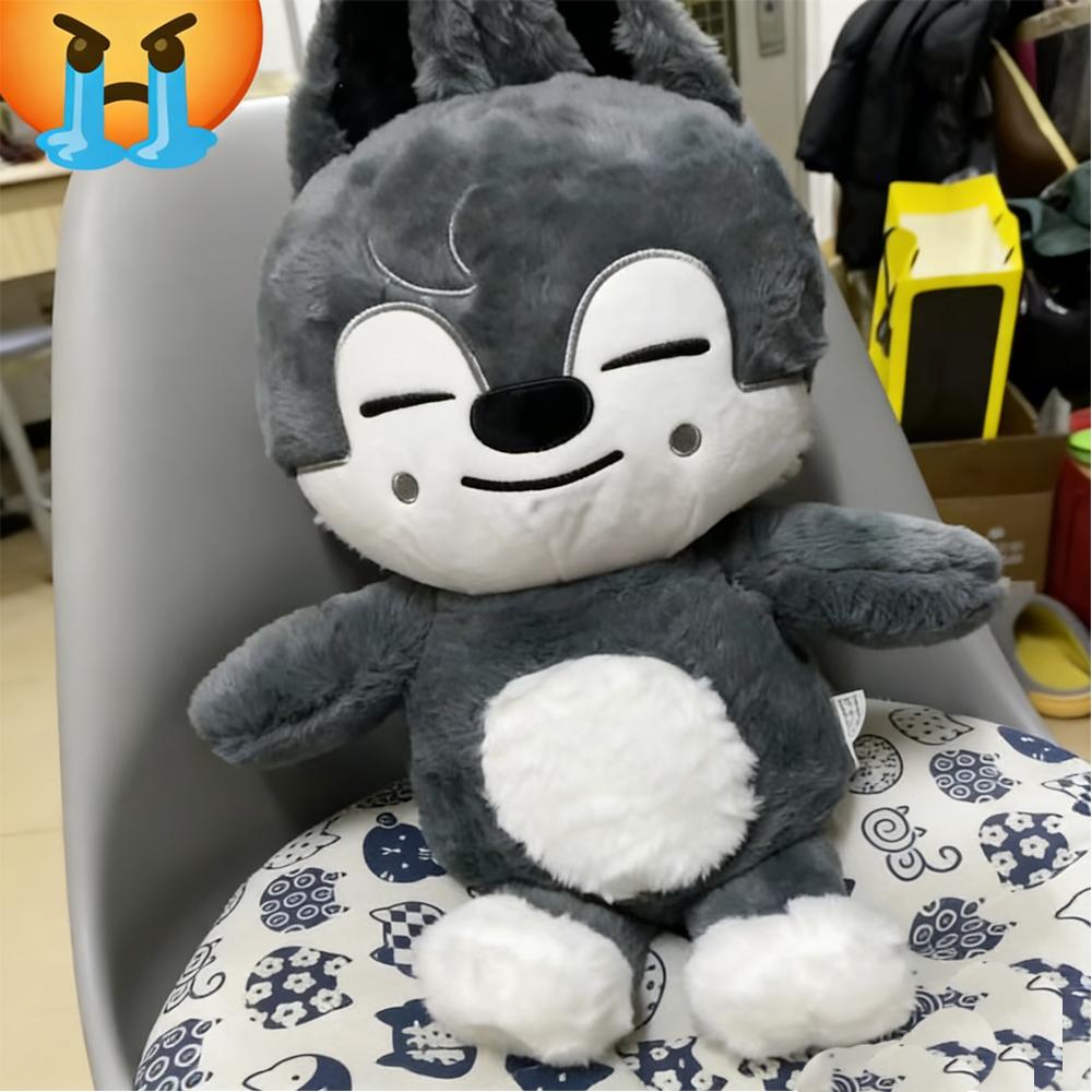 Cute Cartoon Wolf Plush Toy 23-50cm Large Stuffed Animal Pillow Sleeping Cushion Gift For Kids
