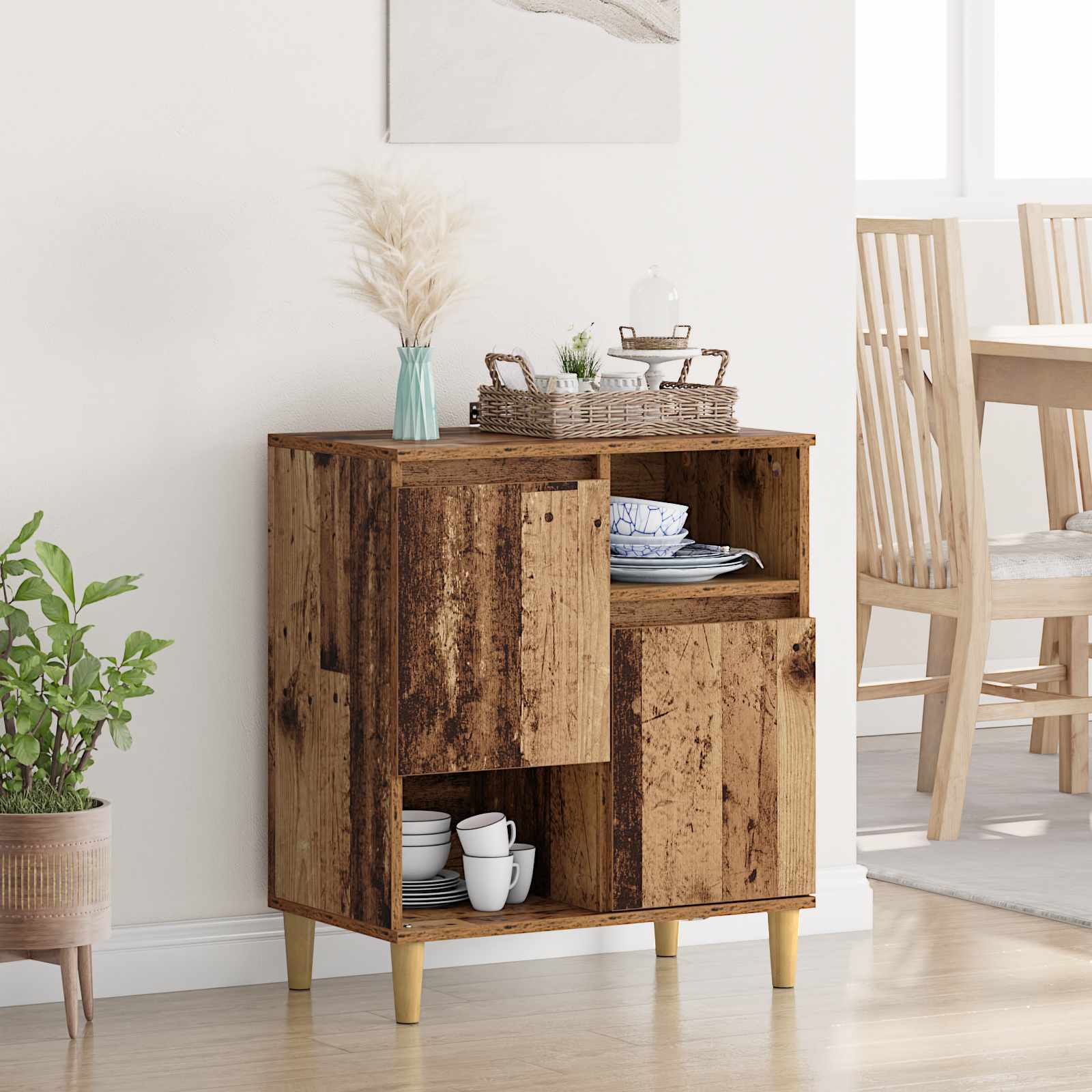 vidaXL Sideboard Altholz 35 x 60 x 70 cm Holzwerkstoff braun