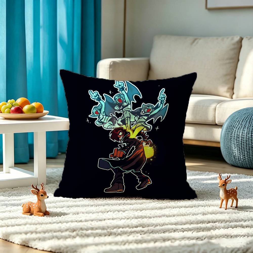 Matthew Patel S-Scott Pilgrim Pillow Case Square Double-Sided Sofa Cushion Cover Bedroom Bedside Pillow